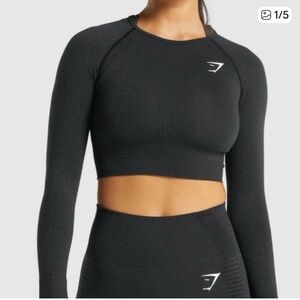 2 Gymshark vital seamless long sleeve crop- black size Small one NWT 2nd one EUC